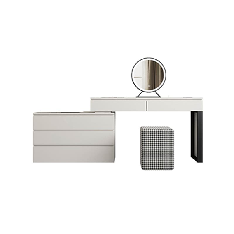 3-piece Vanity Table Set with LED Lighted Mirror Vanity Make Up Table/Stool Set thumbnail 4