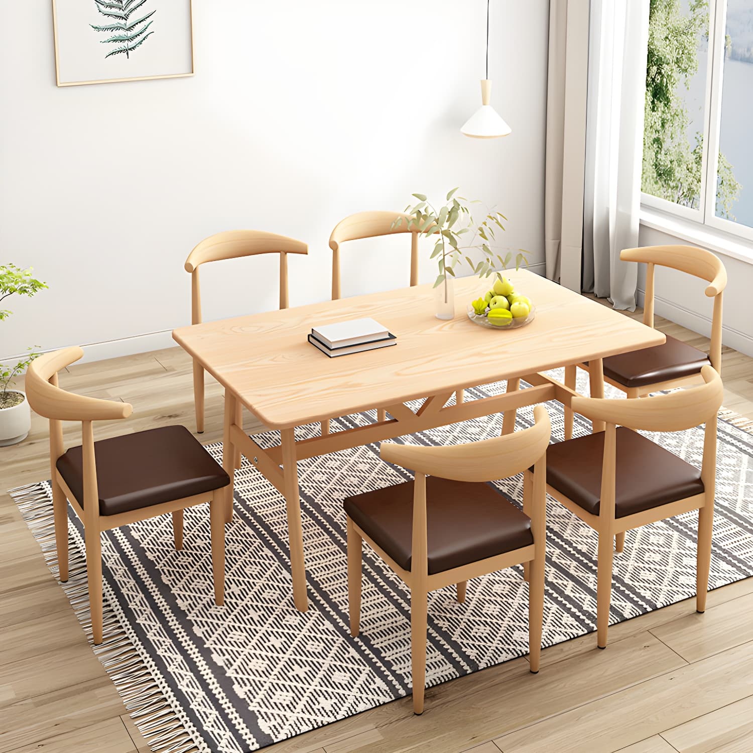 Modern Kitchen Dining Chairs Open Back Dining Chair with Metal Base thumbnail 19