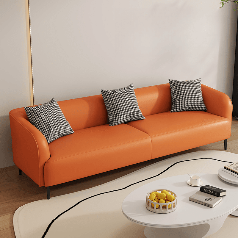 Drawing Room Standard Sofa in Pu Leather with Dark Gray/Sage/Amber Color and Armrest thumbnail 7