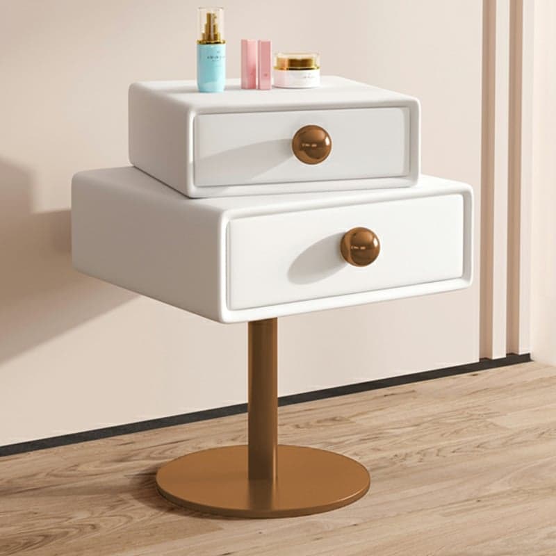 Modern Faux Leather Drawer Storage Nightstand in Narrow for Bedroom thumbnail 11