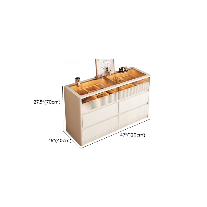 Chalk Art Deco Timber Console Dresser/Bachelor Chest with 6/8/3 Drawers, Horizontal/Vertical Orientation, LED Lights - image 17