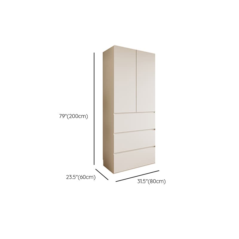 White Modish Wooden Independent Wardrobe Armoire with Soft Close Drawer, Soft Close Door, and Interior Shelves thumbnail 17