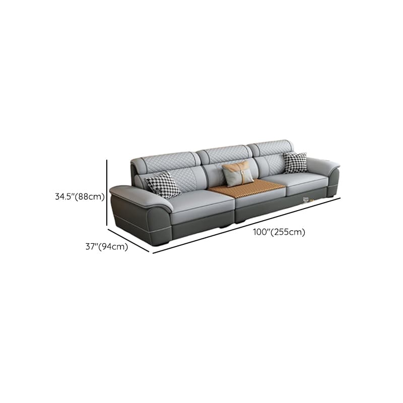 Modern Simple Style Straight/L-Shape Horizontal/Reversible Sofa Couch/Sofa Chaise in Grey with Water-resistant and Pillow Top Arm, 2-piece/3 Pc thumbnail 19