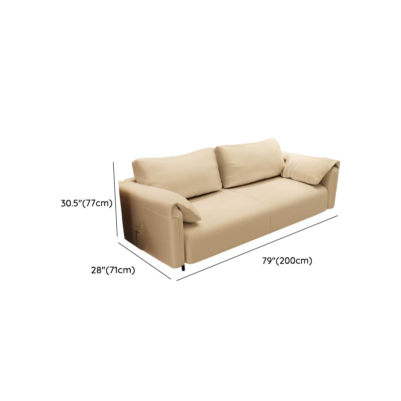Modern Solid Color Tear Resistant Standard Sofa/Loveseat in Black/Ivory for 3-seater/Seats 2 thumbnail 19