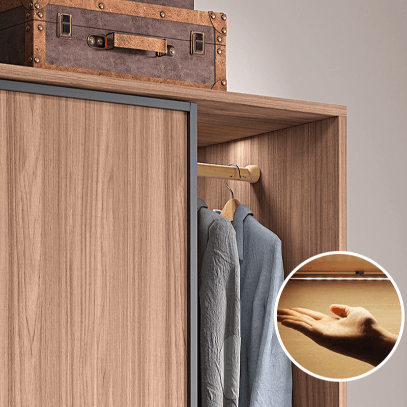 Modern Simple Style Sand Manufactured Wood Self-supporting Wardrobe with Soft Close Drawer, Interior Shelves & Soft Close Door thumbnail 8
