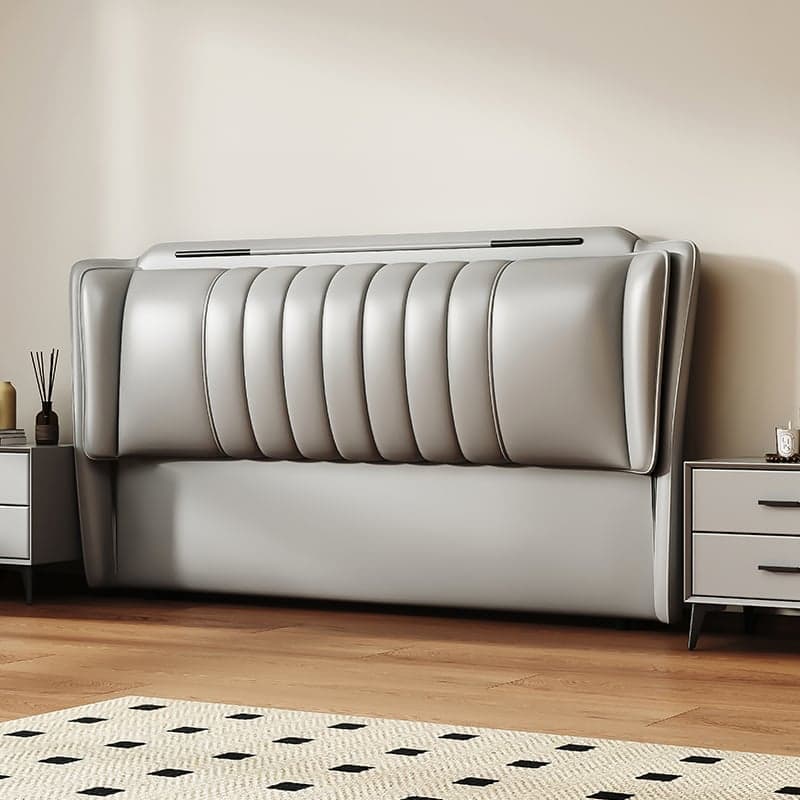 Modish Style Panel Headboard in Timber with No Distressing, Rectangle Shape for King/Queen/Full Bed, Featuring Sponge Upholstery and Standard Height thumbnail 5
