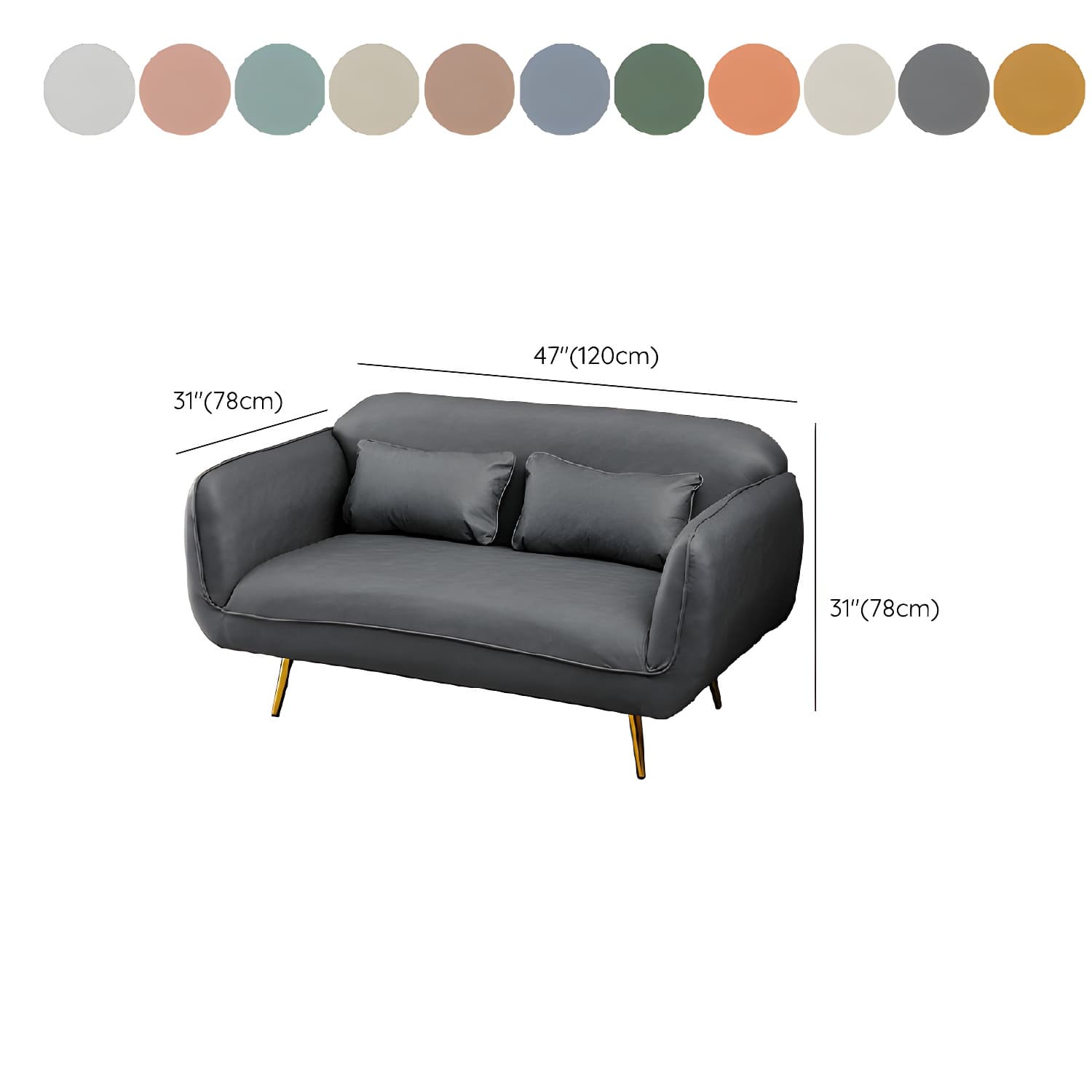 Glam Tight Back Loveseat with Flared Arm and Extra Pillows for Home and Apartment thumbnail 33
