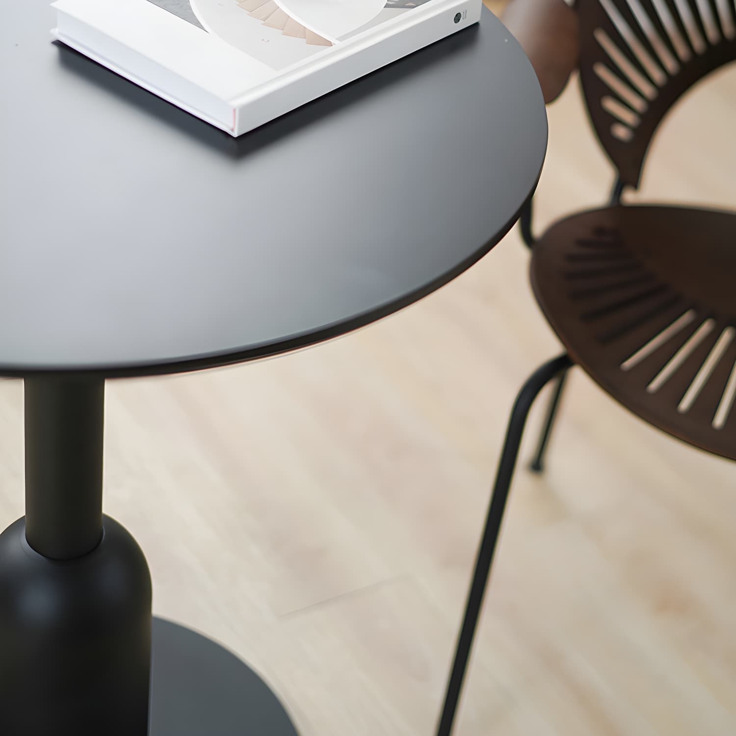 Industrial Style Dining Site Table MDF Dining Room Furniture with Pedestal Base thumbnail 12