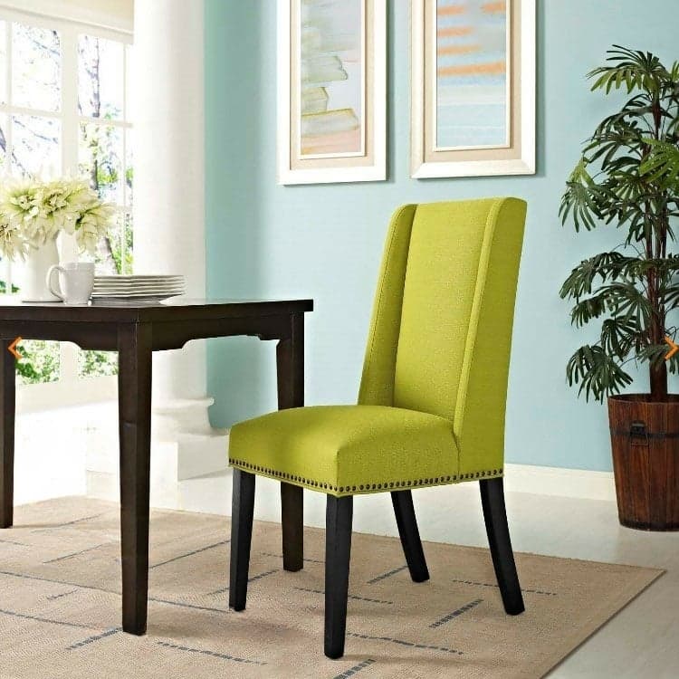 Flannel/Linen/PU Upholstered Stable Framed Armless Chair with Parsons Back and Nailhead Trim for Dinette in a Trendy Style thumbnail 12