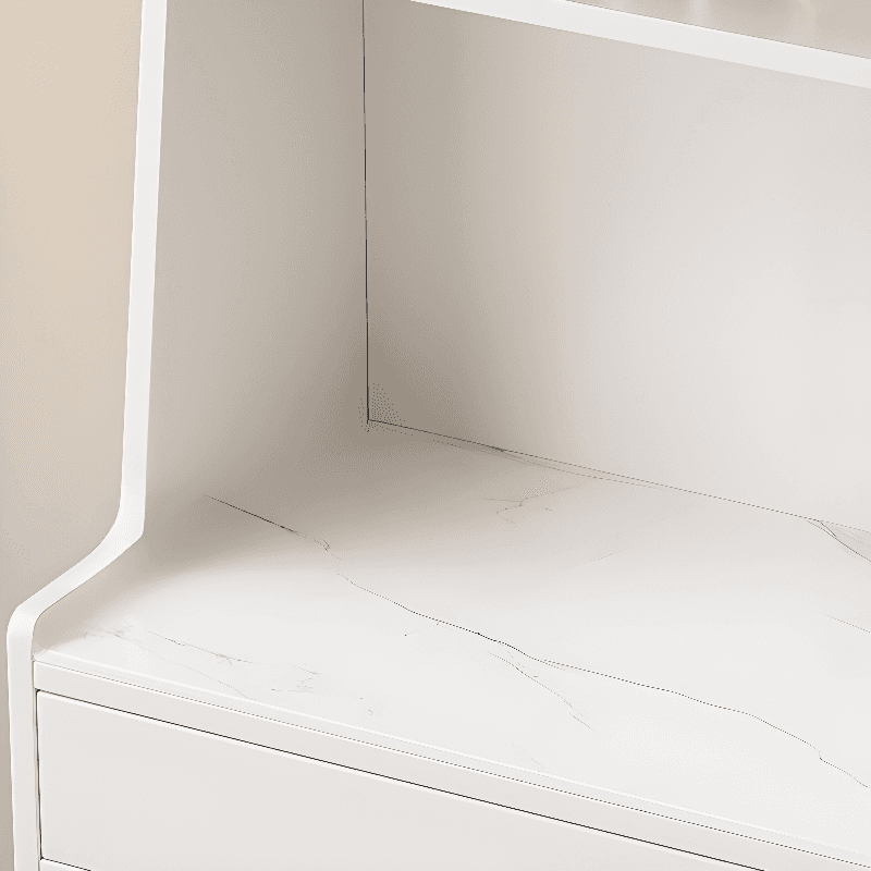 Simple Narrow Microwave Shelf Cabinet with 2 Drawers, Sintered Stone Countertop, Glazed Door, and Adjustable Shelving thumbnail 10