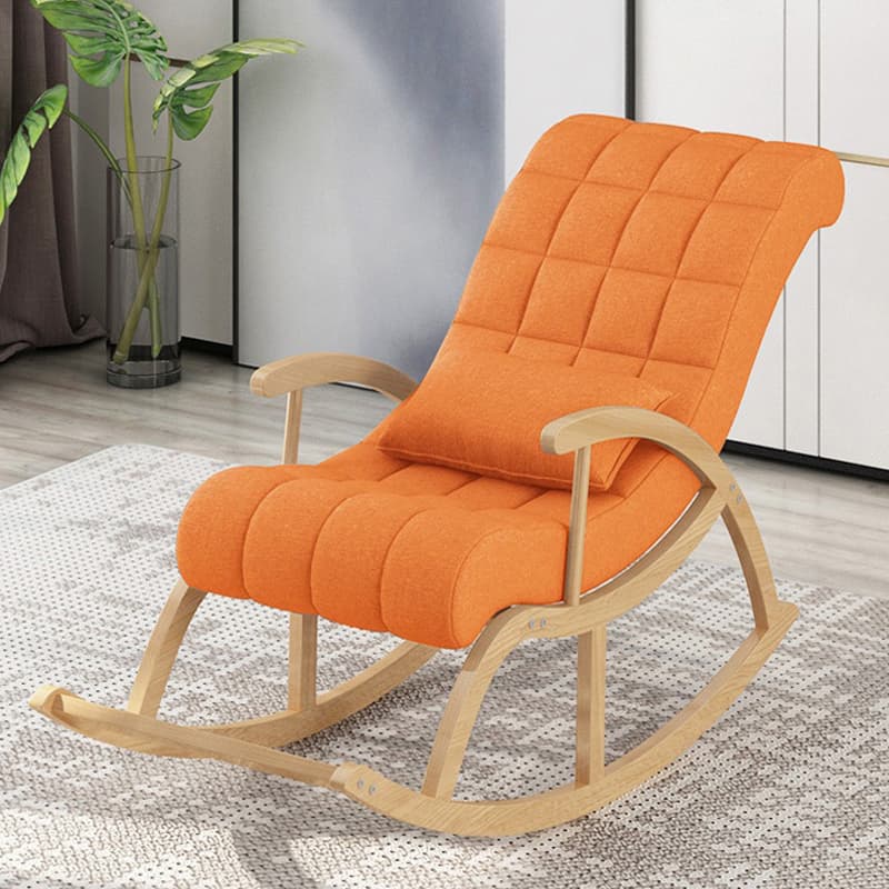 Modern Upholstered Rocking Chair with Track Arms - Comfortable and Stylish Design thumbnail 12