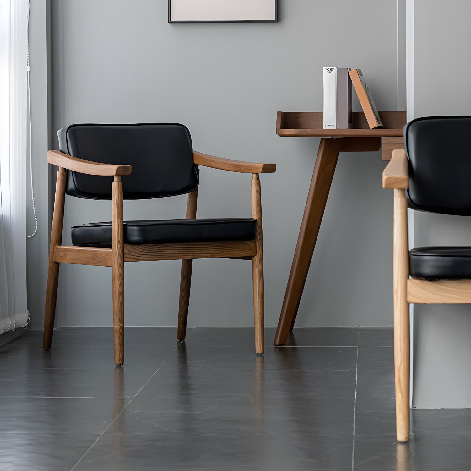 Traditional Style Dining Chairs Kitchen Arm Side Chairs with Wooden Legs thumbnail 17