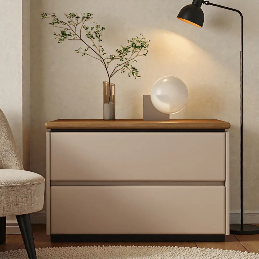 Modish 2 Tiers Drawer Storage Bedside Table with Laminate Countertop thumbnail 21