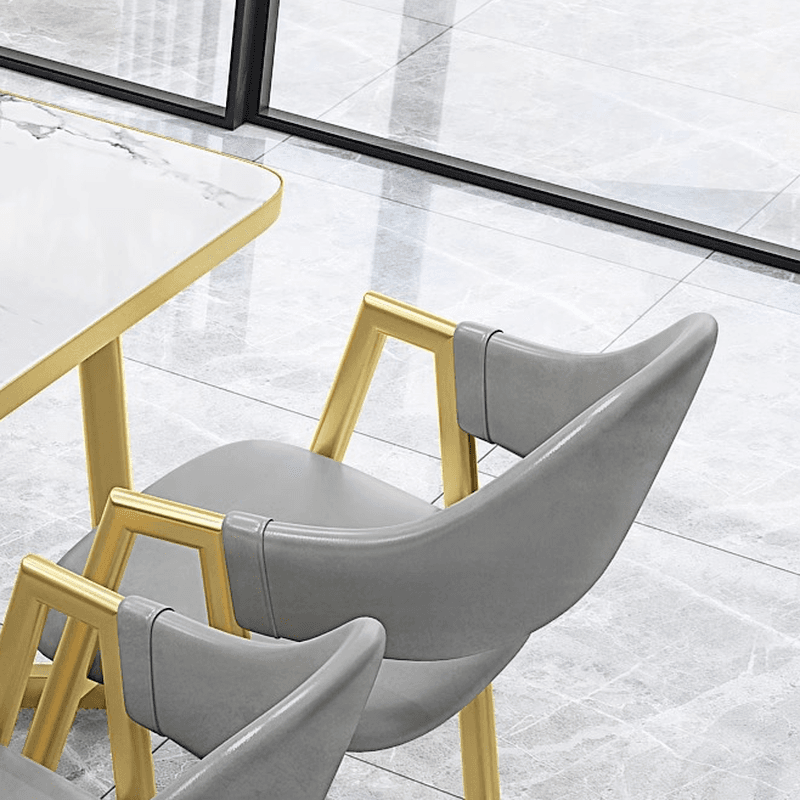 Luxurious Dining Table Set with Recycled Wood Top and Sleighing Base thumbnail 17