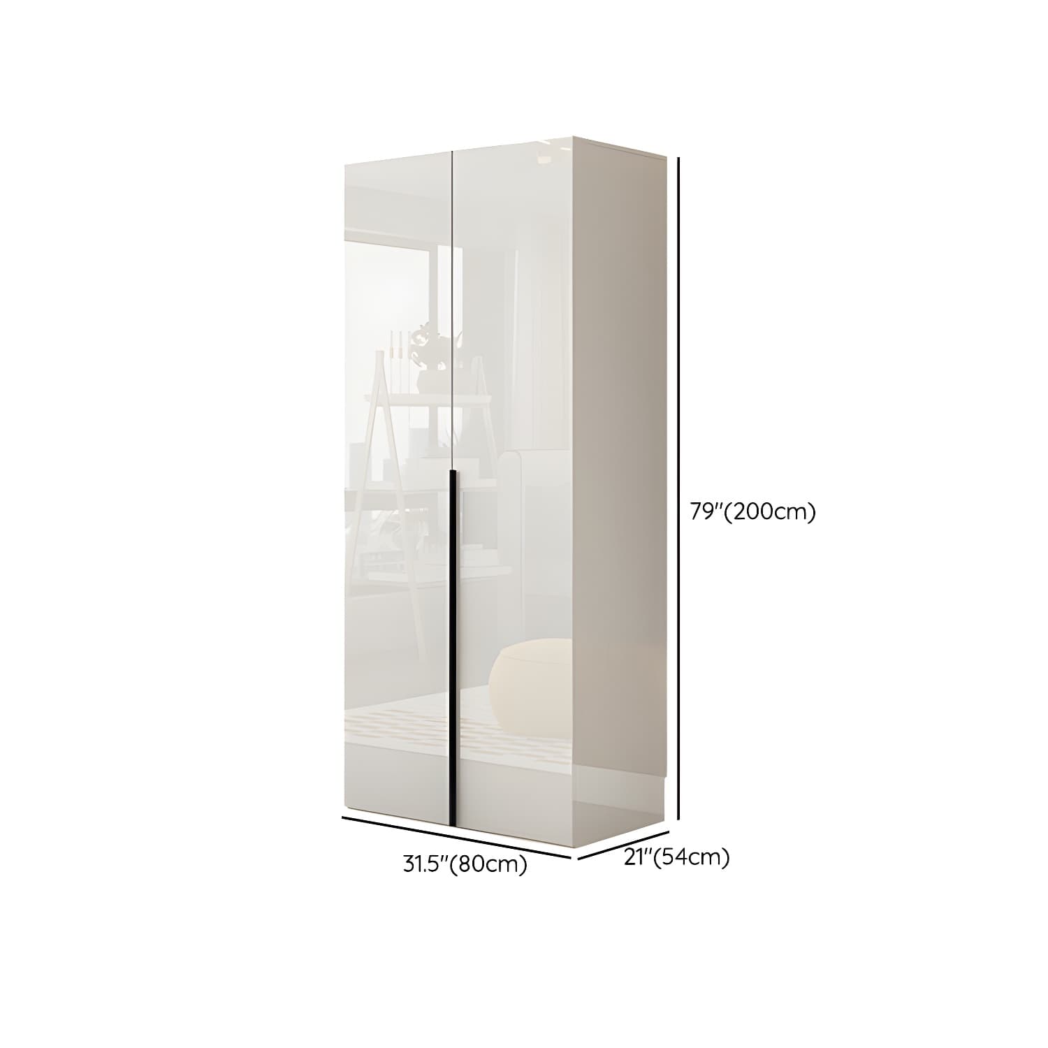Modern White Wood Wardrobe Armoire - Drawers and Shelves Included - image 11