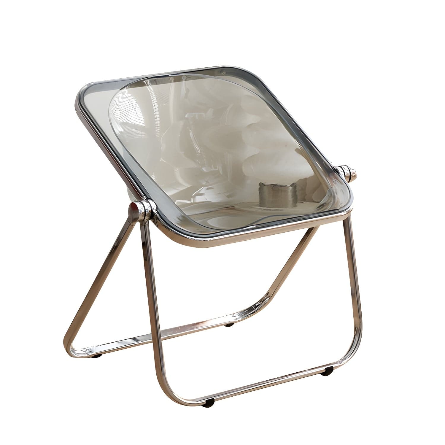 Modern Collapsible Side Chair with Low Back and Foldable Design in Plastic & Acrylic thumbnail 6