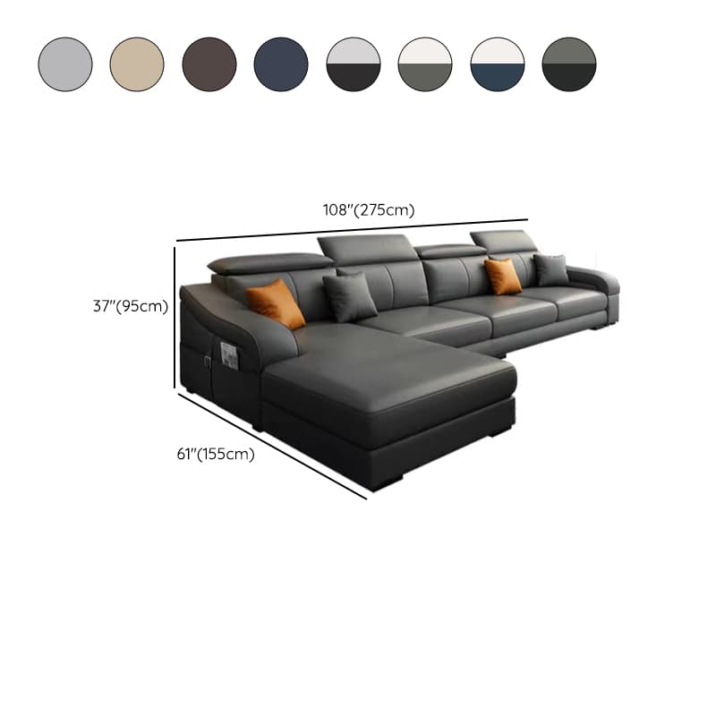 L-Shape Left Sofa Chaise for 5-seater with Sloped Arms in a Trendy Style thumbnail 17