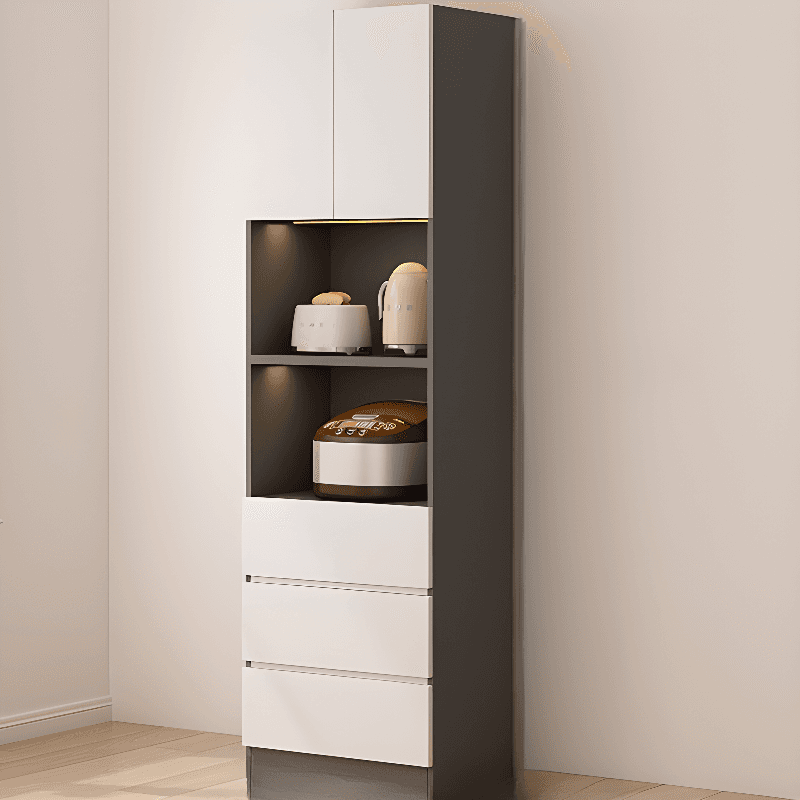 Simple Sideboard with Multiple Drawers, Closet Cabinet, Standard and Narrow Sizes, 1 or 2 Shelves, Wood Countertop, 2 to 5 Doors thumbnail 2