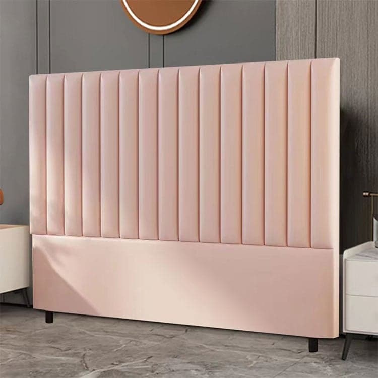 Modern Upholstered Pine Headboard with Leather Upholstery and Wood Legs thumbnail 7