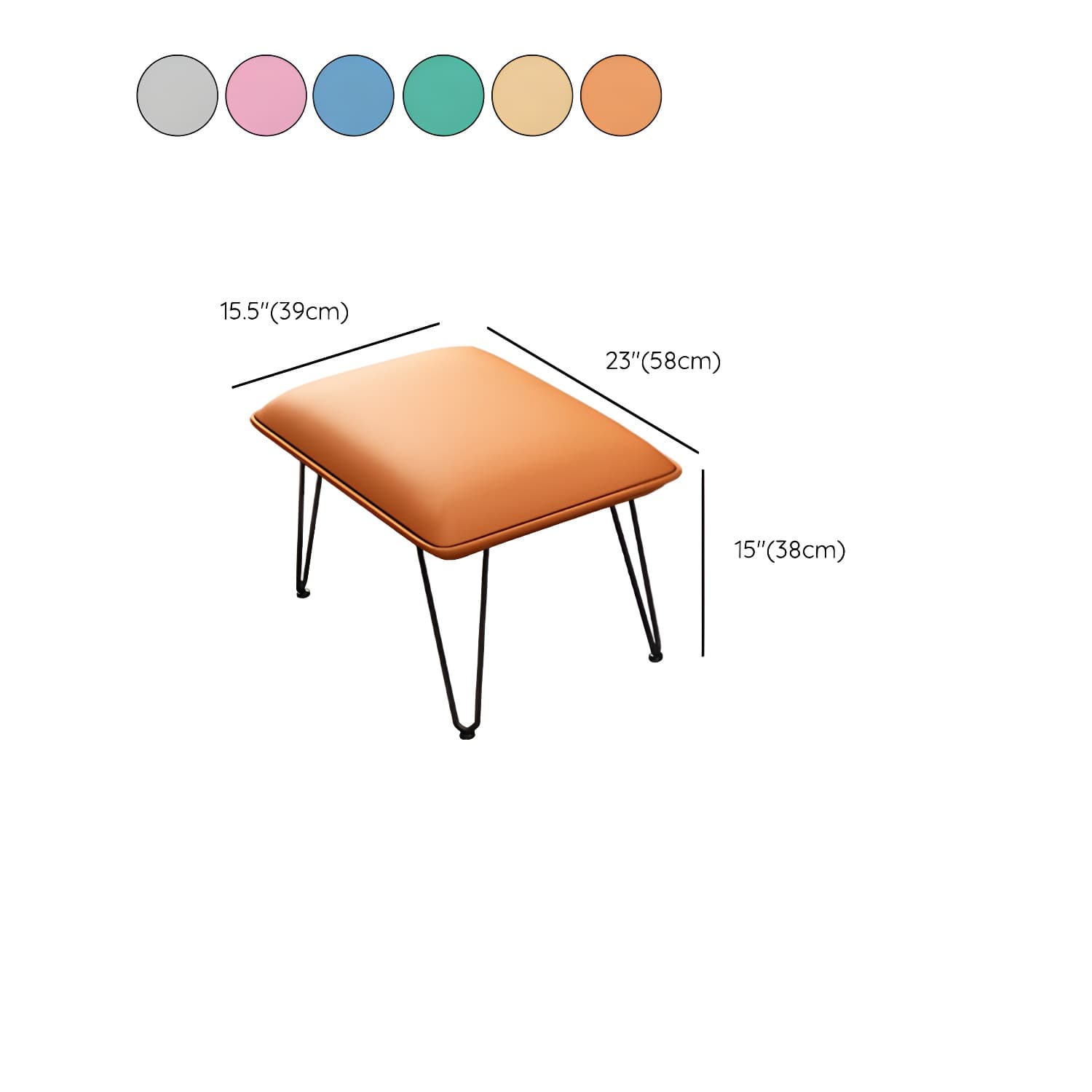 Modern Glider Chair Pure Color Metal Dark Legs Rocking Chair with Ottoman thumbnail 20