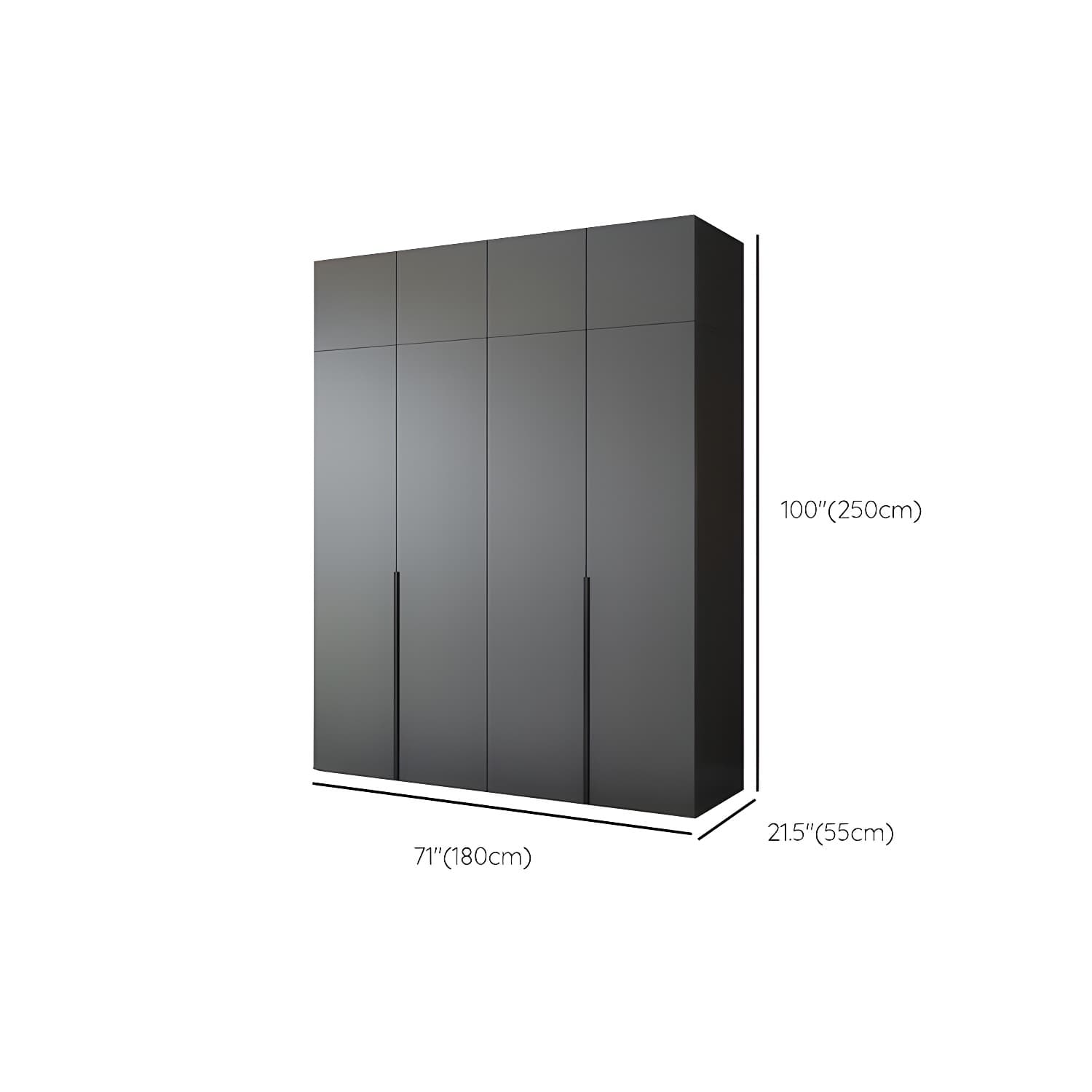 Modern Black Wardrobe Armoire with Garment Rod Wood Wardrobe Closet - image 22