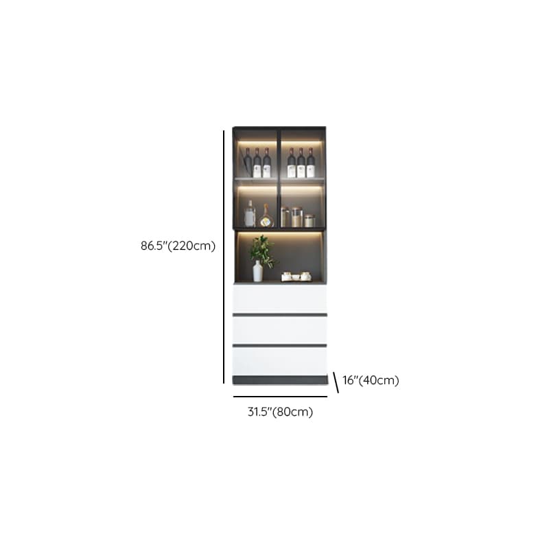 Standard/Wide Chalk 3 Drawers Closet 2 Shelves/1 Shelf Glass Doors Functional Storage Cabinet Sideboard thumbnail 12
