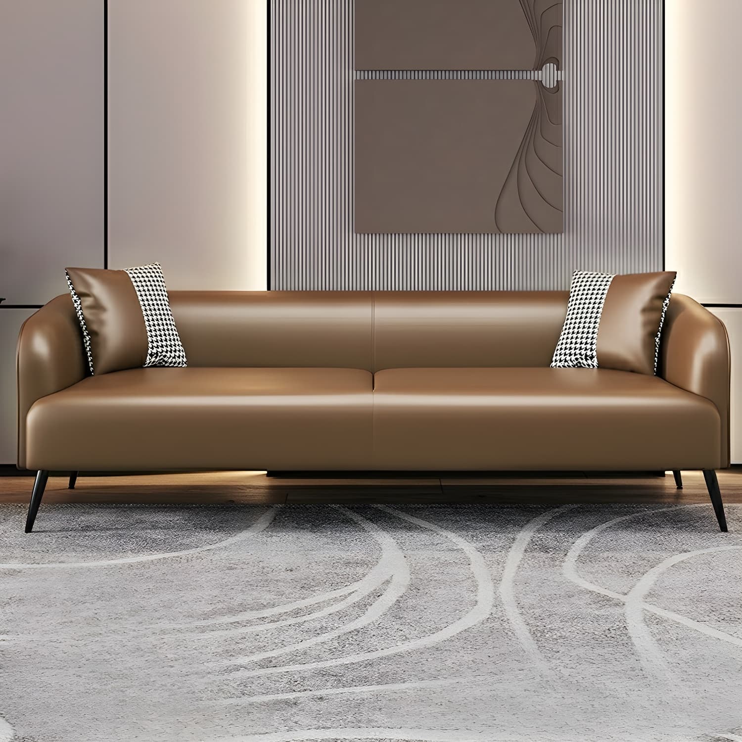 3-Seater Modern 69" L Standard Sofa with Tight Back for Living Room thumbnail 2