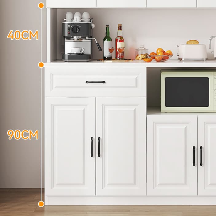 Freestanding Open Kitchen Storage Cabinet with Microwave Shelf, Countertop and Kitchen Appliance Storage for Kitchen in a Modish Style - image 6