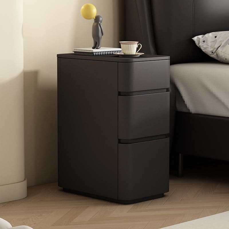 Minimalist Drawer Storage Nightstand with 3 Drawers and Artificial Leather Countertop thumbnail 1