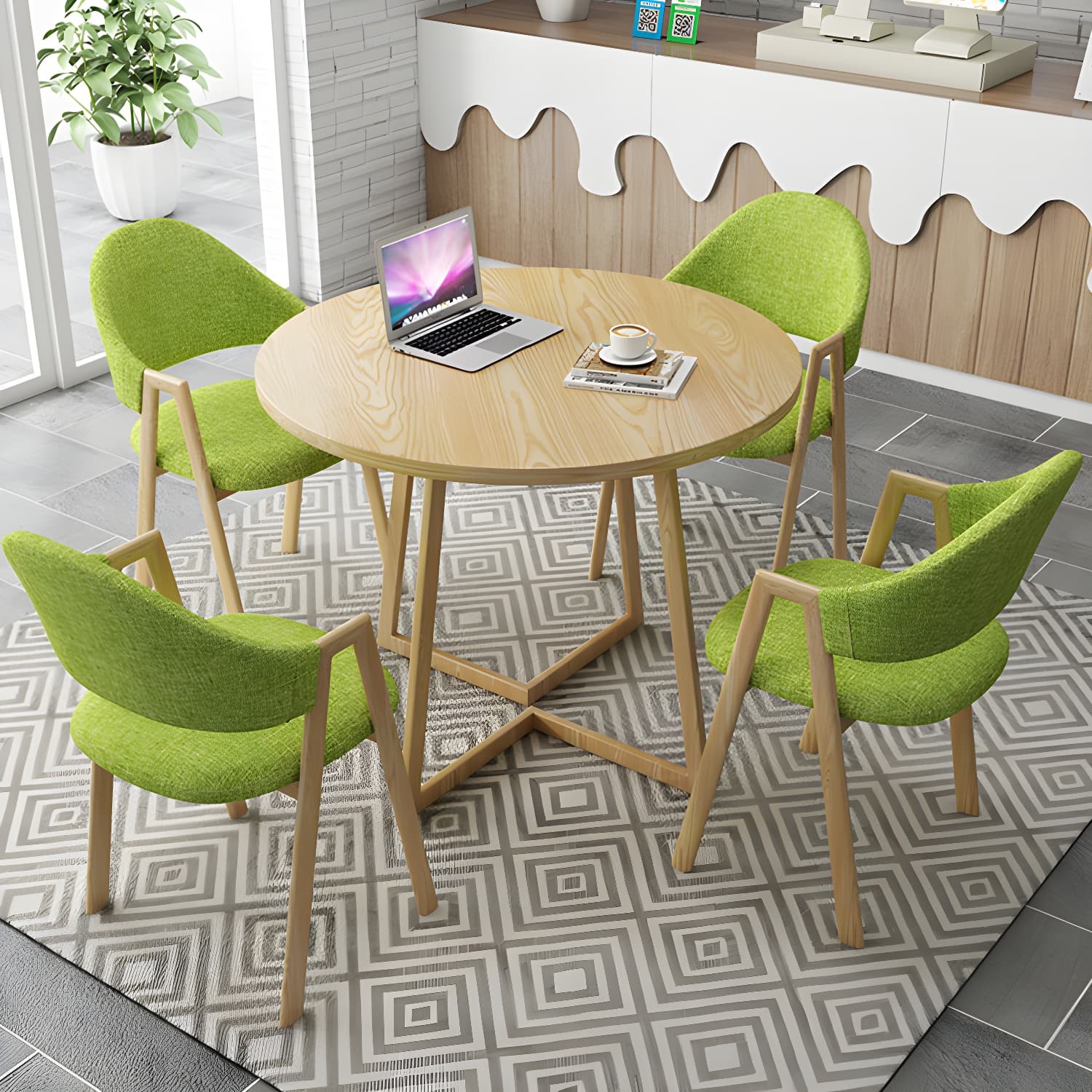 Modern Style Iron Arm Chair Open Back Dining Side Chair with Upholstered thumbnail 16