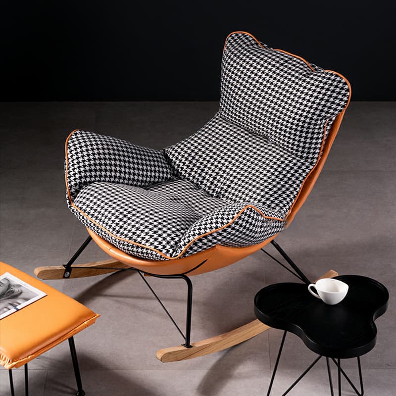 Comfortable Upholstered Rocking Chair with Solid Wood Frame for Modern Home Decor thumbnail 16