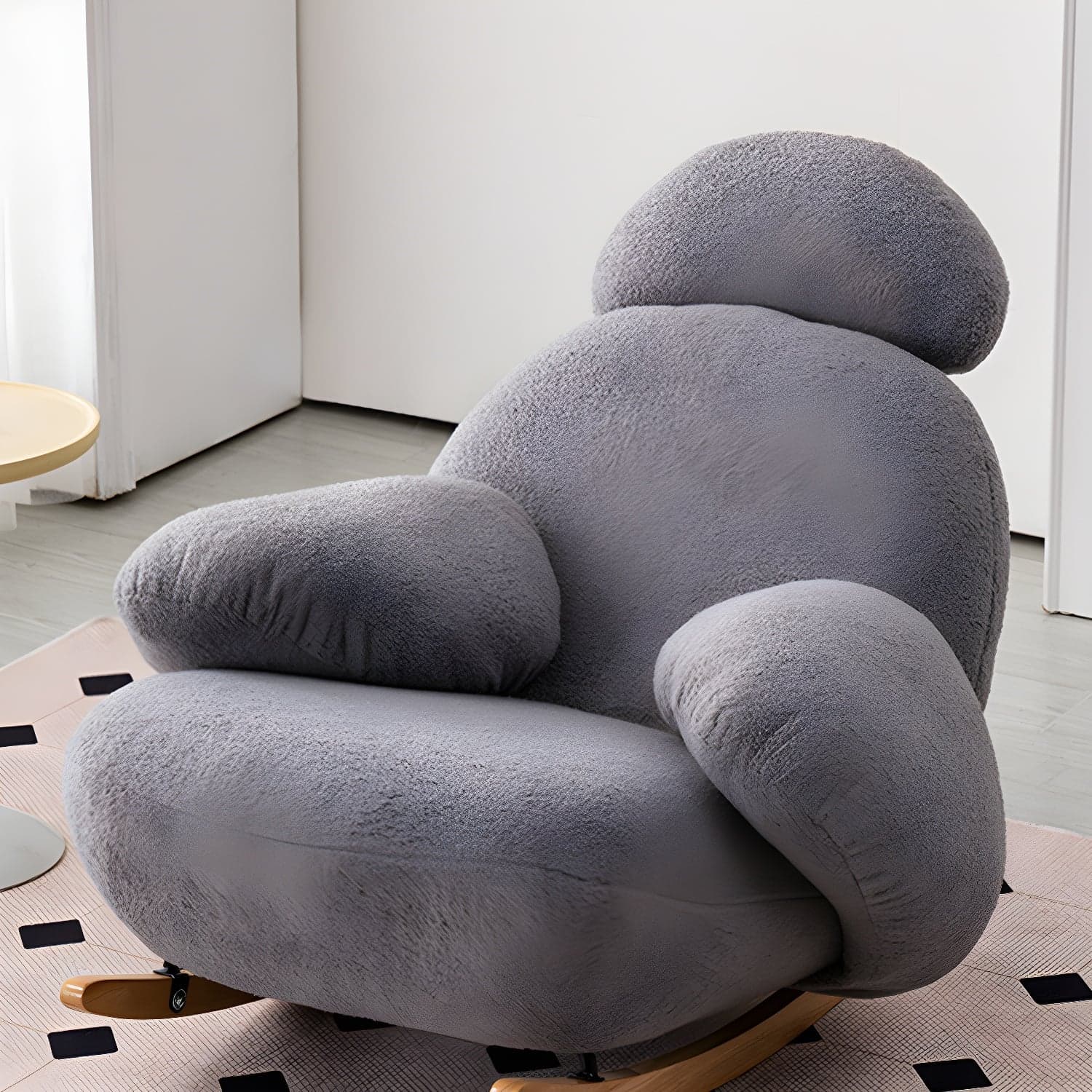 Velvet Upholstered Rocking Chair Modern Style Rocking Accent Chair - image 2