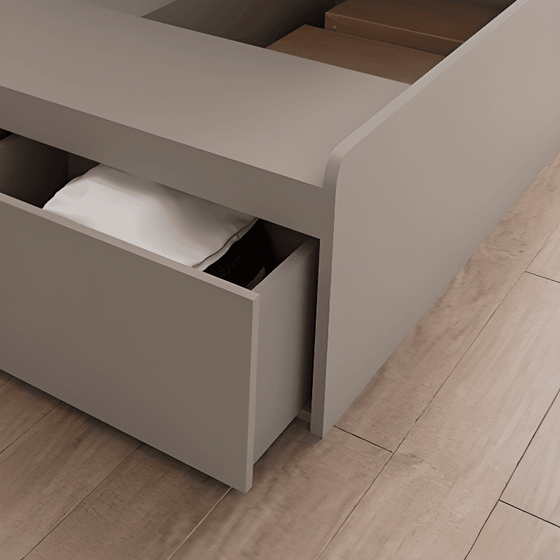 Cream Solid Color Storage Included for Bedroom thumbnail 4