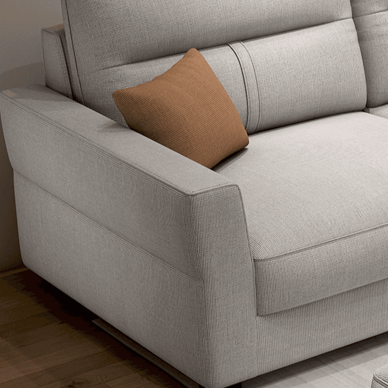 Standard Sofa/Single Sofa with Loose Back, Flannel Upholstery in Light Gray, Arm Included, 4/3 Pillows thumbnail 9