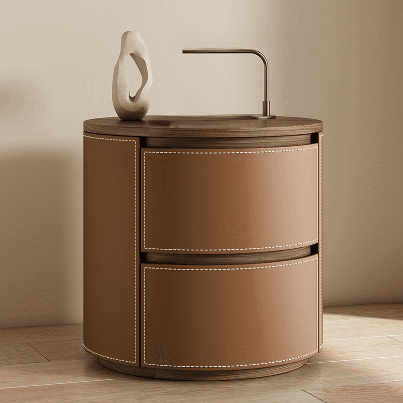 Modish 2 Tiers Drawer Storage Bedside Table with Solid Wood Countertop thumbnail 7