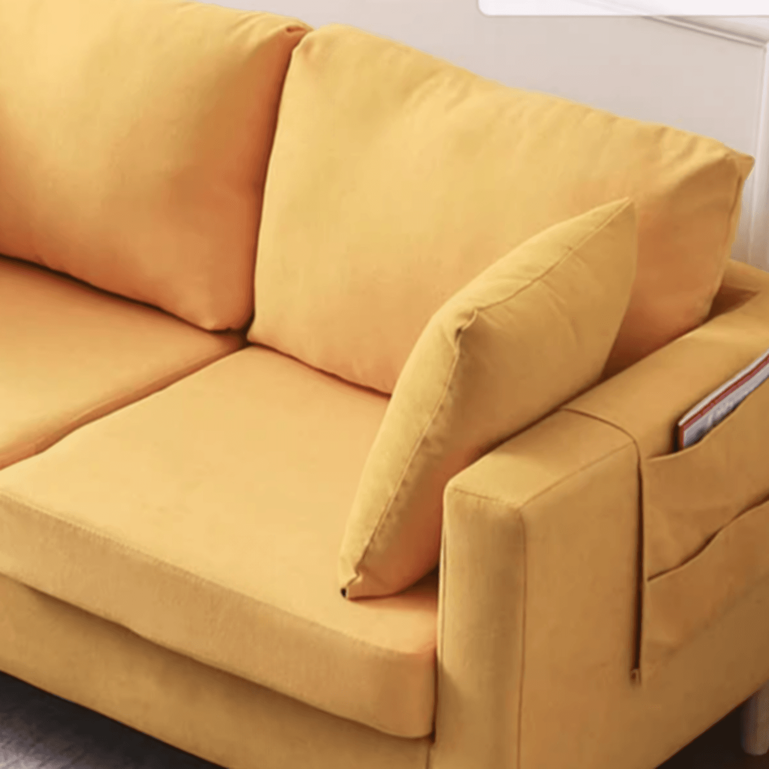Cream/Dove Grey/Cerulean Loveseat with Slipcover, Wide Pillow Back, Receptacle and 2 Pillows thumbnail 20