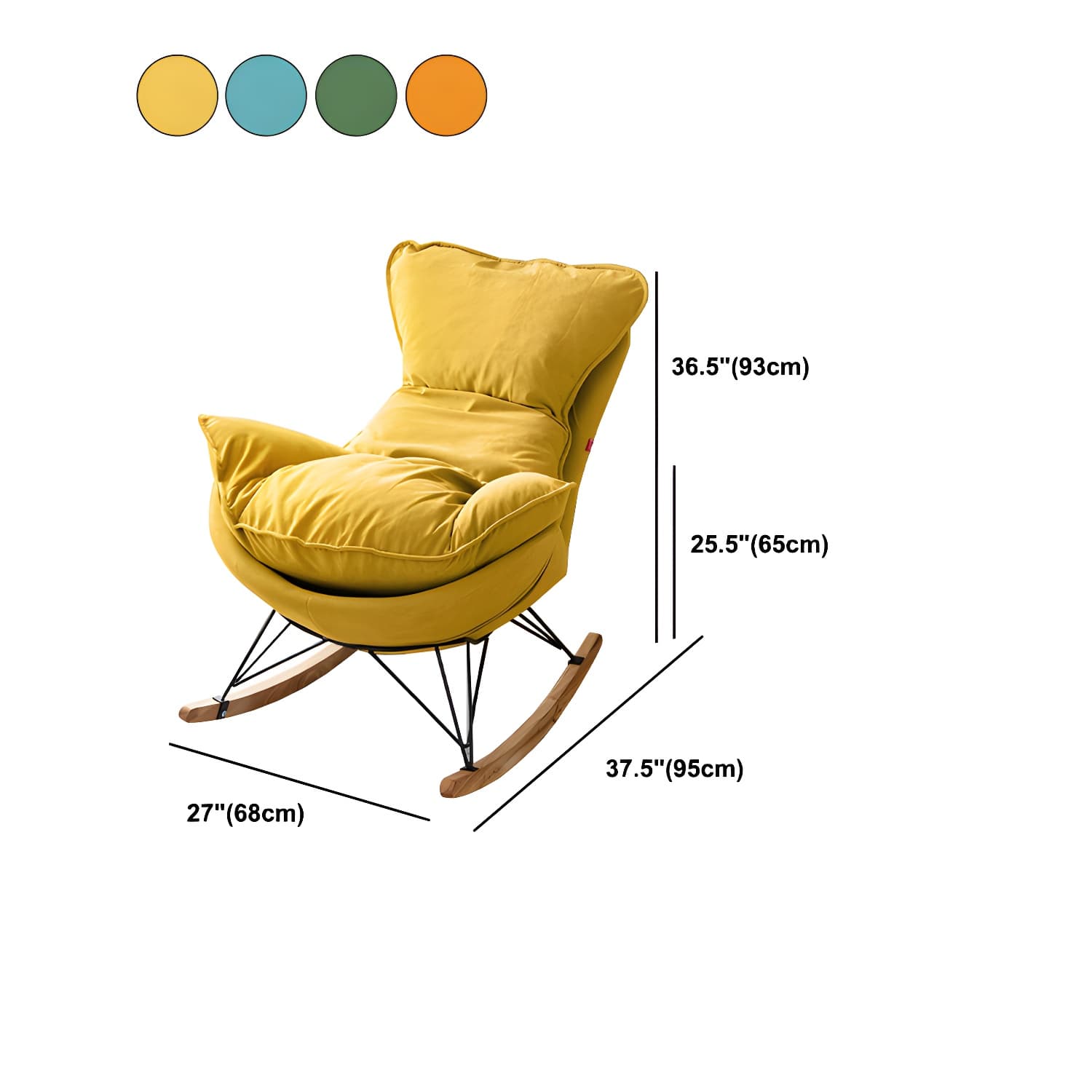 Modern Rocking Chair Solid Wood Rocker Chair with Light Legs thumbnail 28