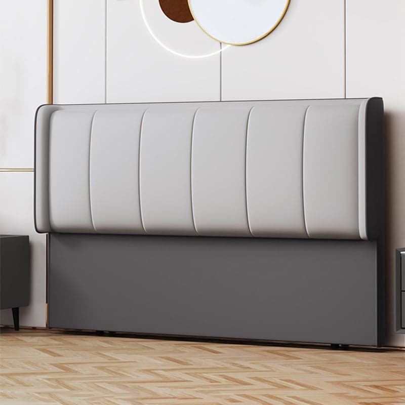 Trendy Panel Headboard in Natural Wood with No Distressing, Rectangle Shape for Twin XL/Full/Queen Bed, Featuring Sponge Upholstery Fill and Standard Height