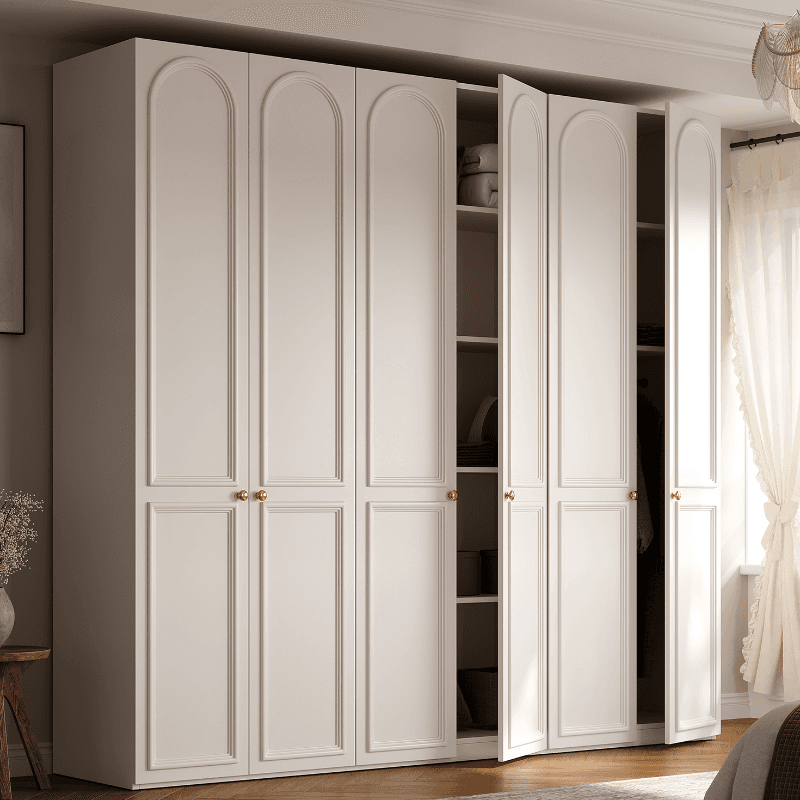 White Casual Wood Independent Armoire Cabinet with Soft Close Drawer, Soft Close Door, and Interior Shelves thumbnail 1