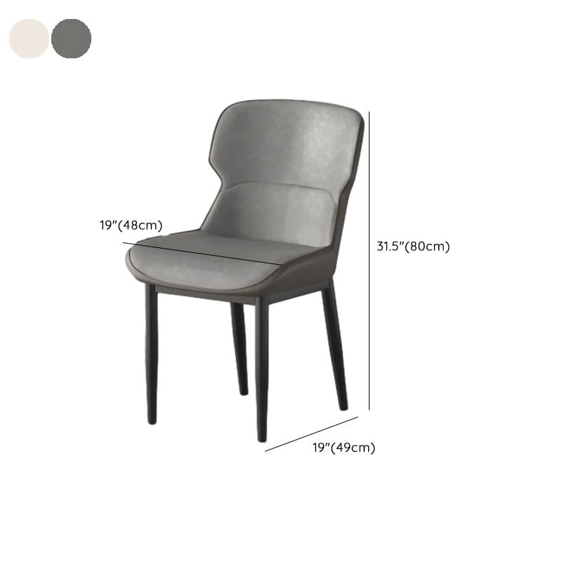 Contemporary Dinette Armless Chair with Solid Back Panel, Upholstered in Steel and Foot Pads thumbnail 12