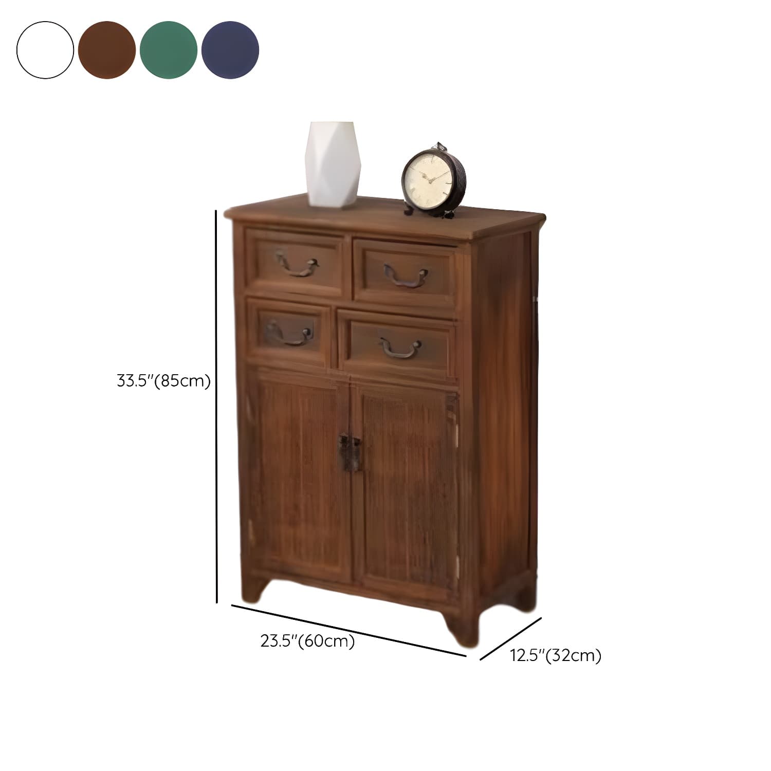 23.6'' Wood 1 Cabinet with Drawers Traditional Accent Cabinet in Distressed Finish thumbnail 15