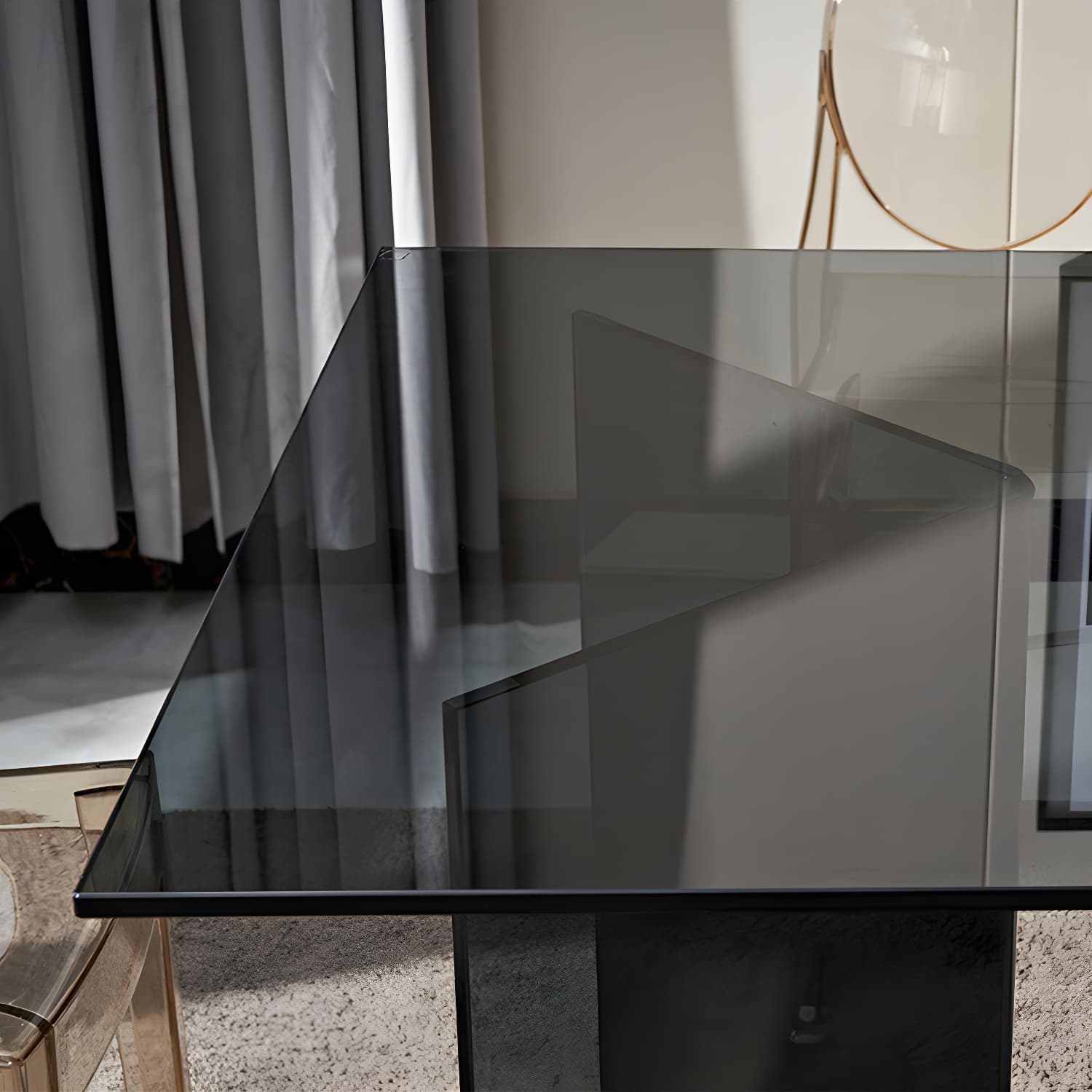 Modern Tempered Glass Dining Table Glass Base for Dining Room thumbnail 10