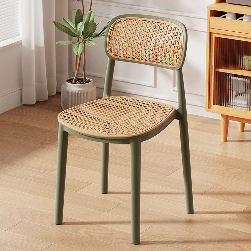 Art Deco Parlor Side Chair with Ventilated Back, Ink/Dark Gray/White Synthetic Material Legs, Pile-upon-able, and Foot Pads thumbnail 6