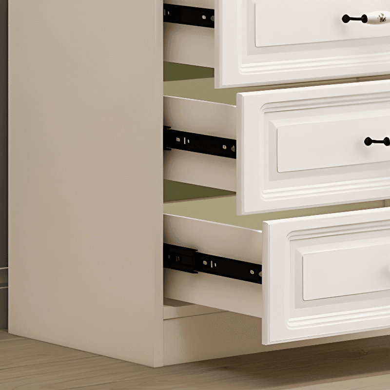Sleeping Room Use Trendy White Wood Wardrobe Chest with Shelves thumbnail 8