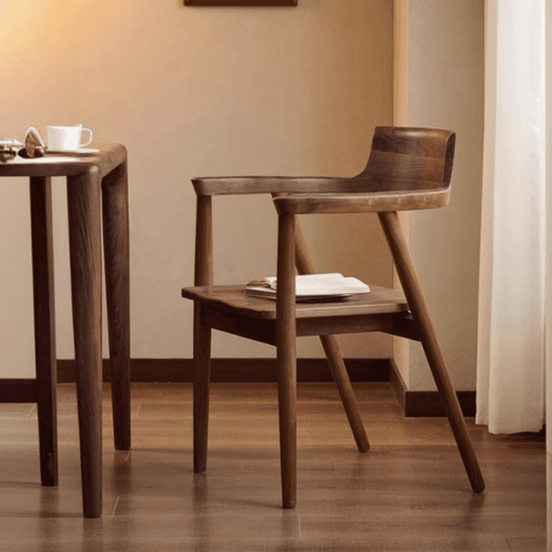 Casual Arm Chair with Uncovered Back, Upholstered, Walnut Timber Legs, Armrest, and Firm Stability thumbnail 6