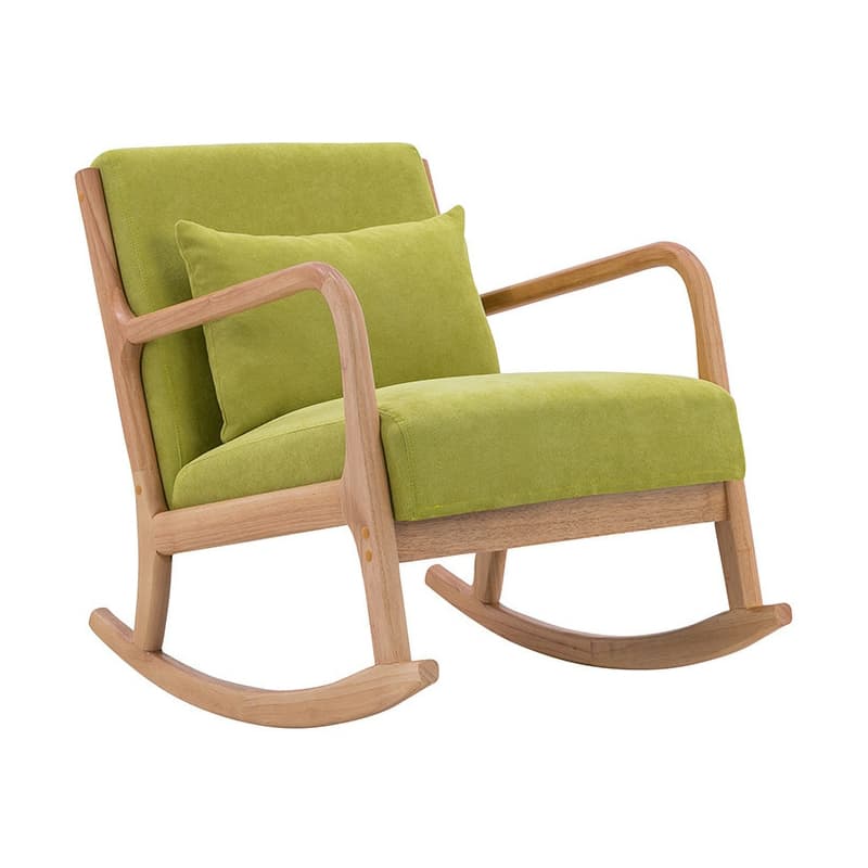 Nordic Natural Cotton Stationary Rocking Couch Chair with Back thumbnail 6