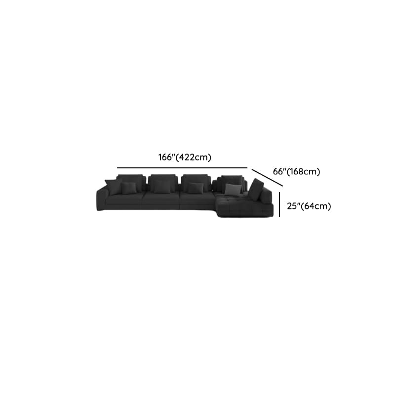 L-Shape Corner Sectional in Dark with Button-tufted Upholstery thumbnail 14