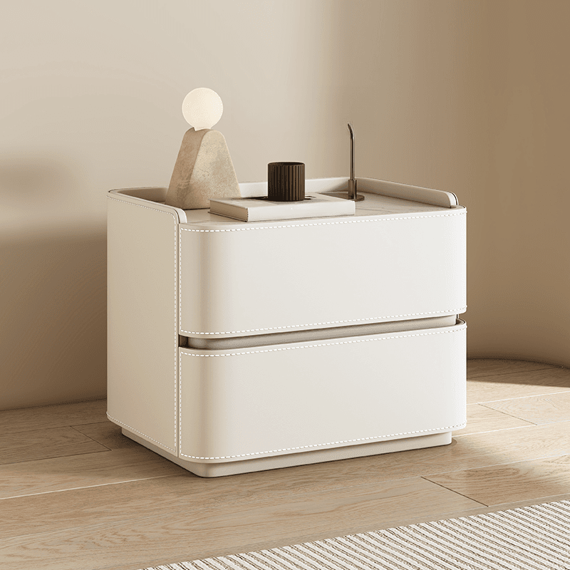 Scandinavian Bedside Cabinet Nightstand with Sintered Stone Countertop thumbnail 8