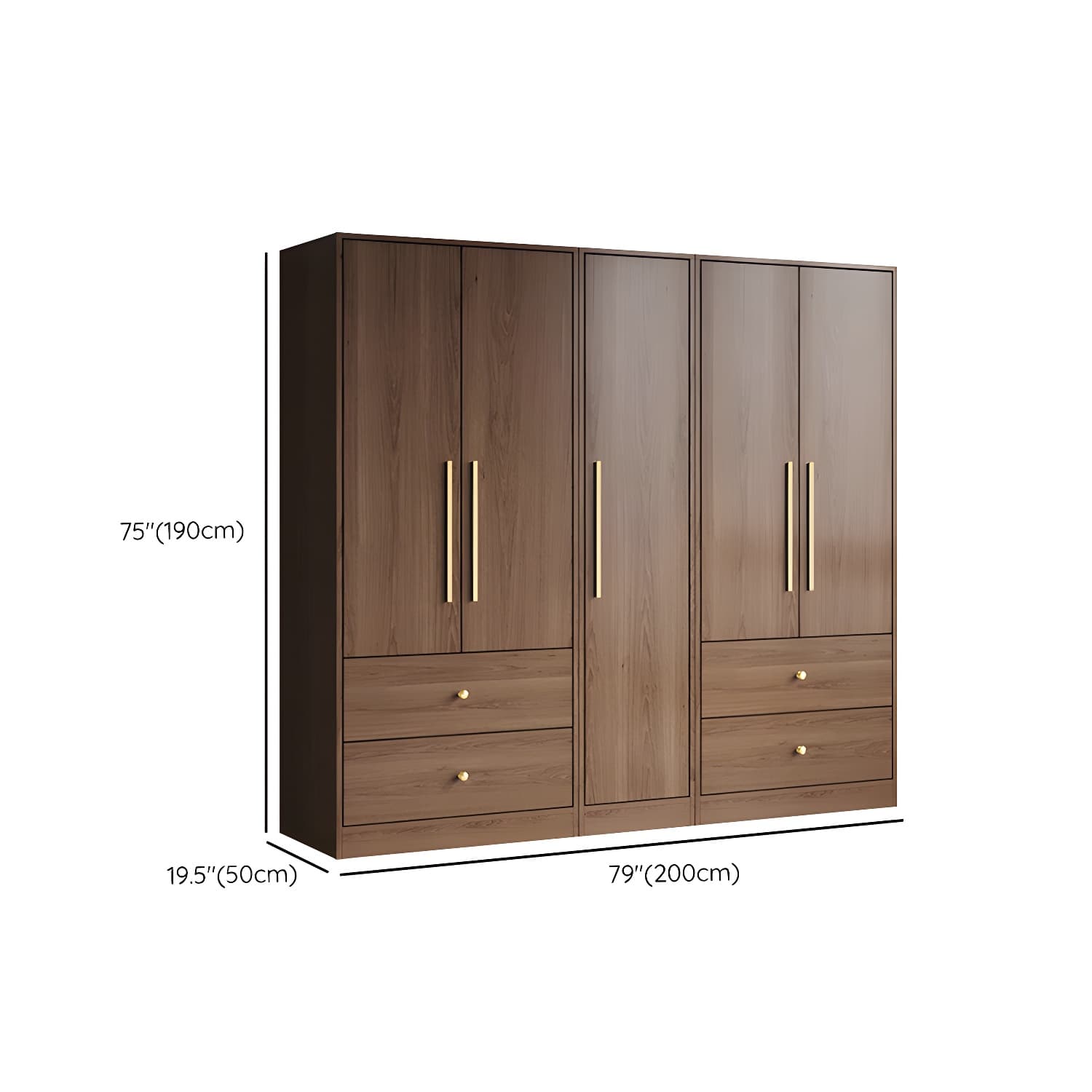 Wood Grain Design Armoires & Wardrobes with Soft Close Door and Storage Space thumbnail 21