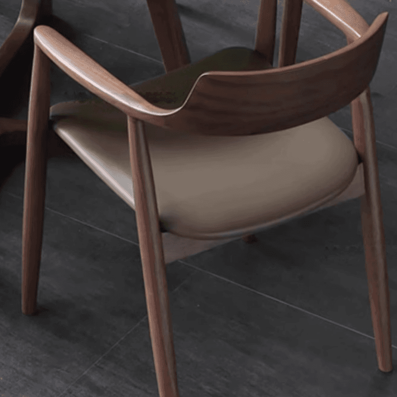Casual Arm Chair with Uncovered Back, Upholstered, Walnut Timber Legs, Armrest, and Firm Stability thumbnail 12